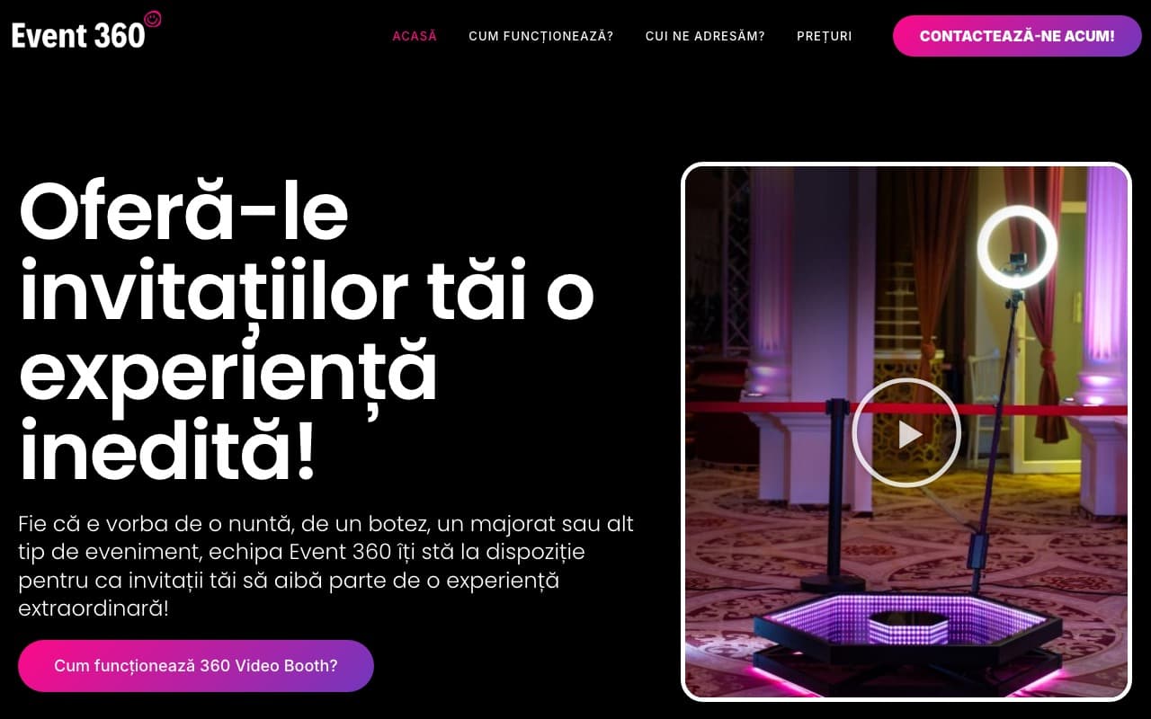 Preview al website-ului Event360