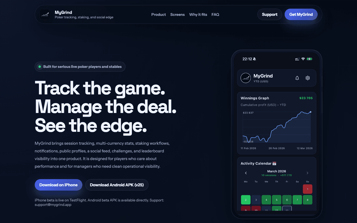 Preview al aplicatiei MyGrind