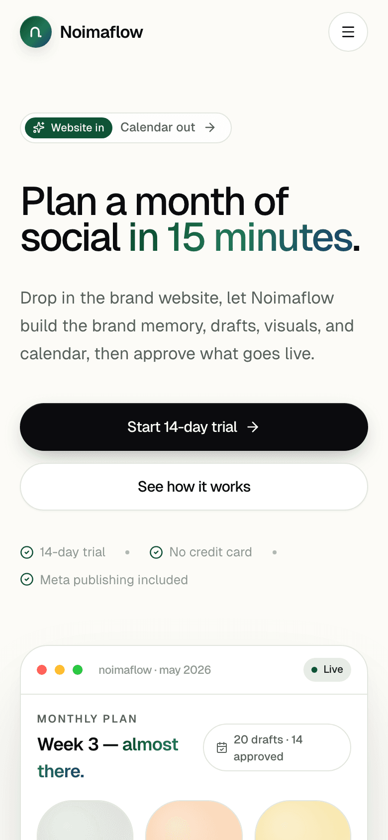 Preview mobil al platformei NoimaFlow